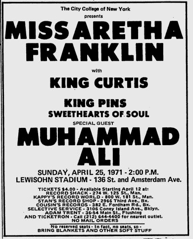 Poster for Aretha Franklin Concert